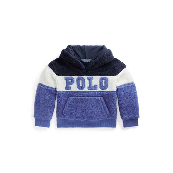 폴로 랄프로렌 Polo Ralph Lauren Logo High Pile Fleece Hoodie,헌터 Hunter Navy