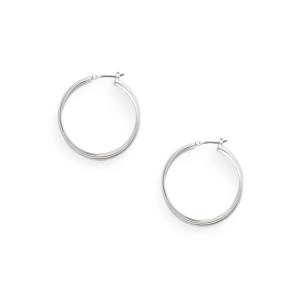 Créoles torsadées argentées