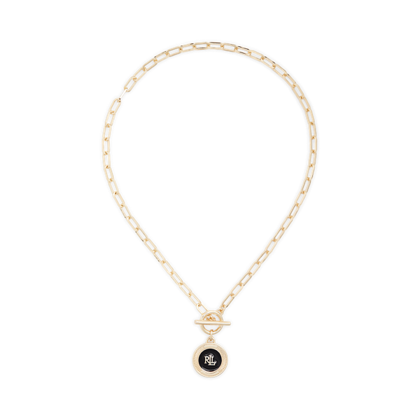 Collier doré avec logo en émail