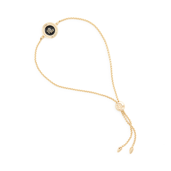 Bracelet doré à pendentif logo en émail