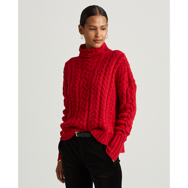 Lauren Cable-Knit Turtleneck Sweater 1
