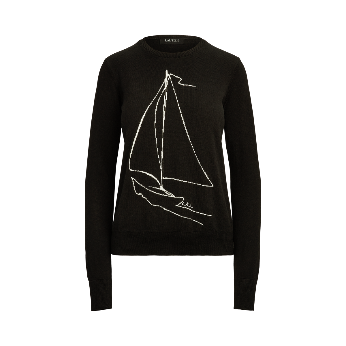 Sailboat Intarsia-Knit Crewneck Sweater
