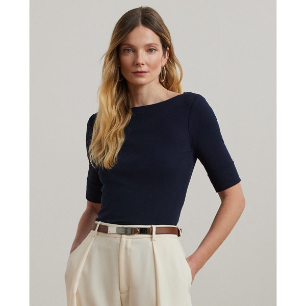 This timeless wardrobe staple is crafted with stretch-infused cotton and features an "LRL" monogram on the hem for a signature Lauren style.