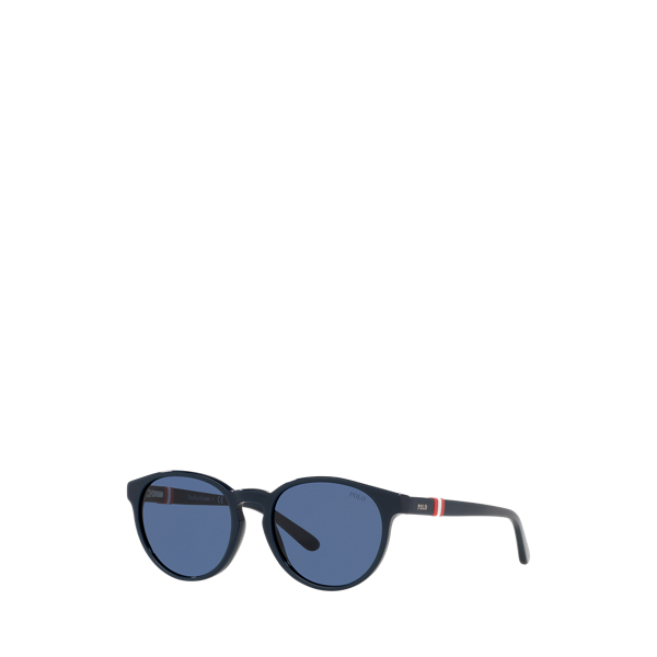 Polo Ralph Lauren Kids' Regimental Stripe Sunglasses In Shiny Navy Blue