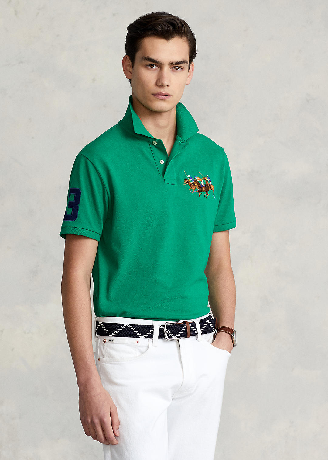 Custom Slim Fit Triple-Pony Polo Shirt for Men | Ralph Lauren® UK