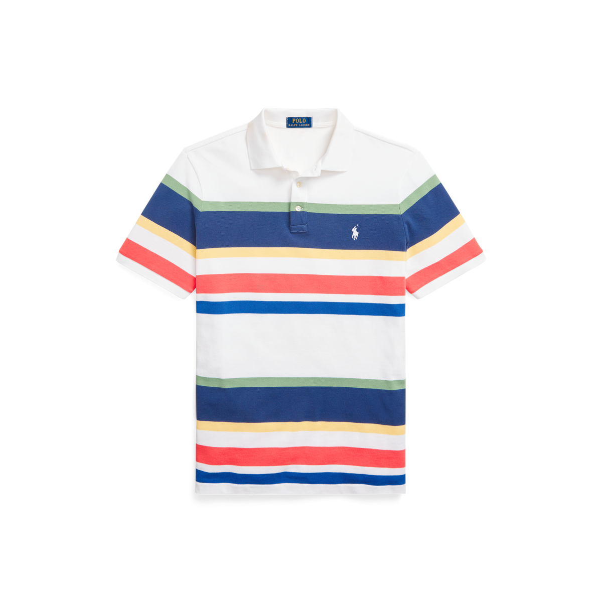 Classic Fit Striped Mesh Polo Shirt