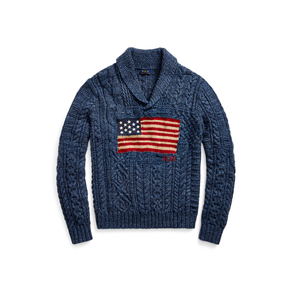 Aran-Knit Flag Sweater