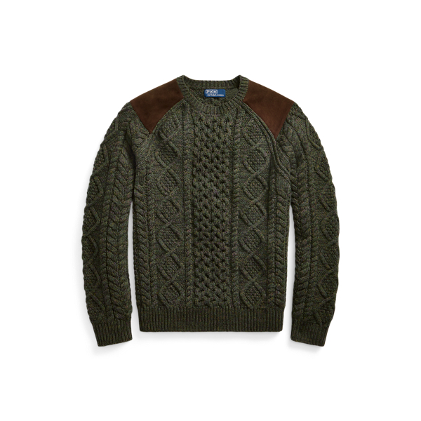 Polo Ralph Lauren Suede-Patch Aran Wool Jumper 1