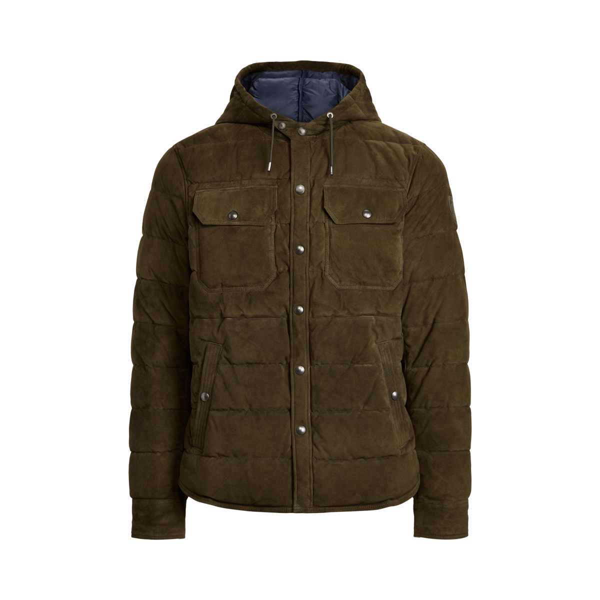 Quilted Suede Hooded Jacket