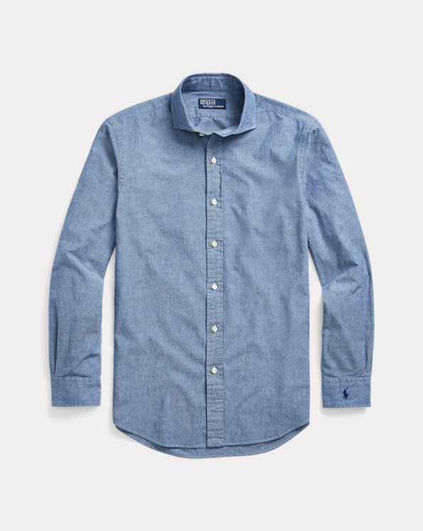 Custom fit indigo Chambray-overhemd