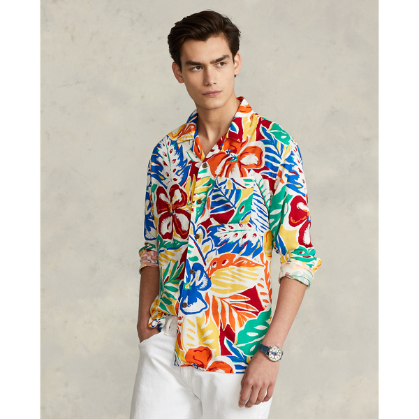 Classic Fit Floral Pajama-Style Shirt