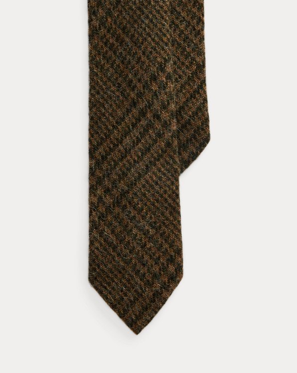 Glen Plaid Wool Narrow Tie