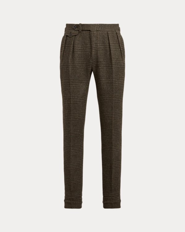 Geruite pantalon van wollen tweed