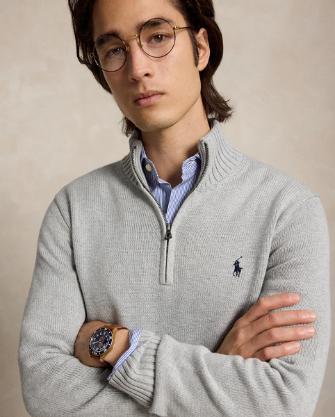 Maglia in Cotone con Cerniera Ralph Lauren - Stile Unico