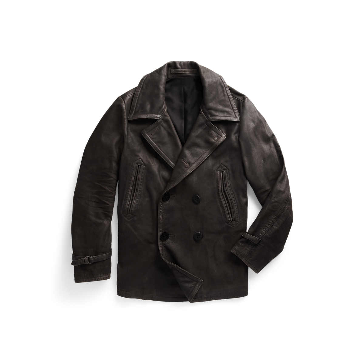 leather peacoat