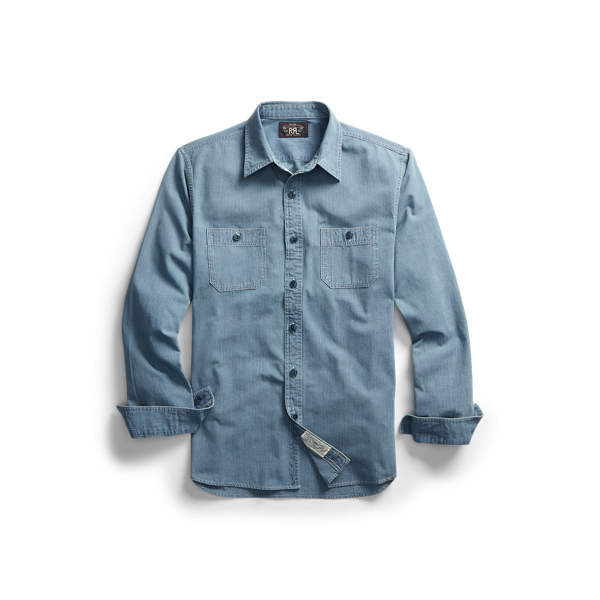 RRL INDIGO STRIPE SHIRT チンストラップ | ochge.org