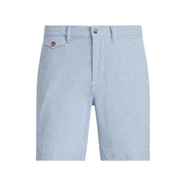 Calções Straight Fit elásticos de 20 cm em tecido mil-raias