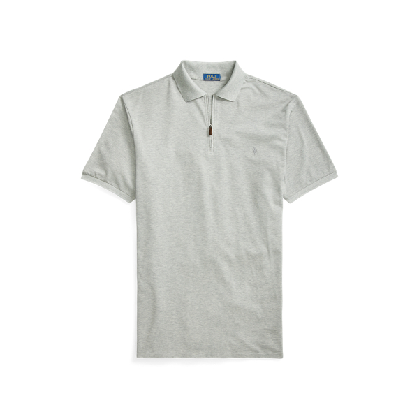 Polo en piqué stretch à patte zippée