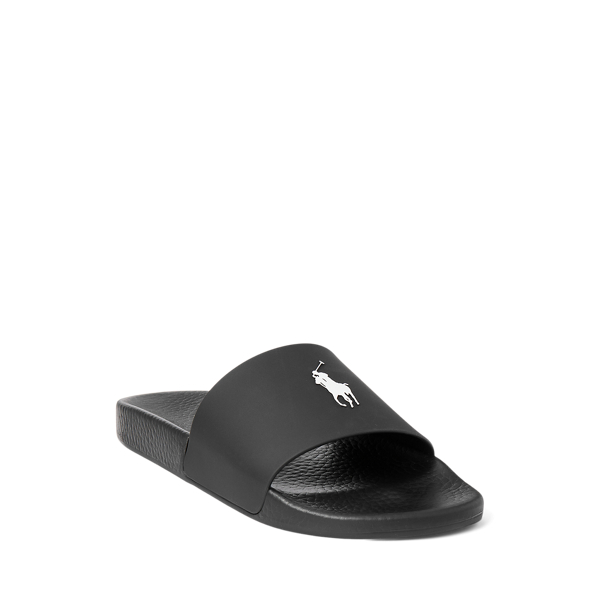 mens black ralph lauren sliders