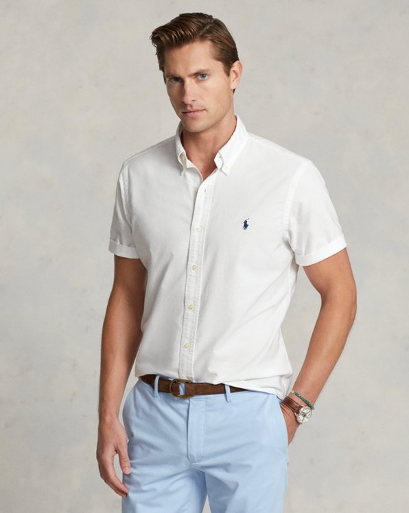 Men's White Short Sleeve Casual Shirts & Button Down Shirts 