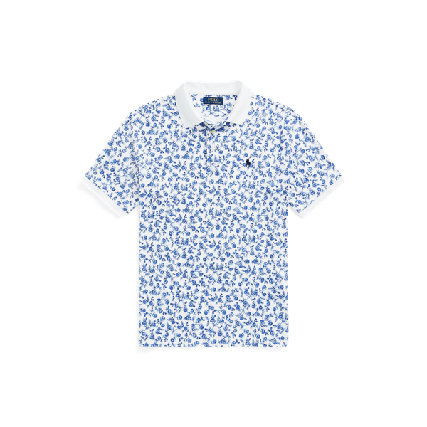 Floral-Print Soft Cotton Polo Shirt
