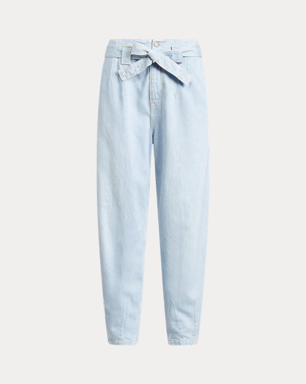 Tapered Belted Denim Trouser