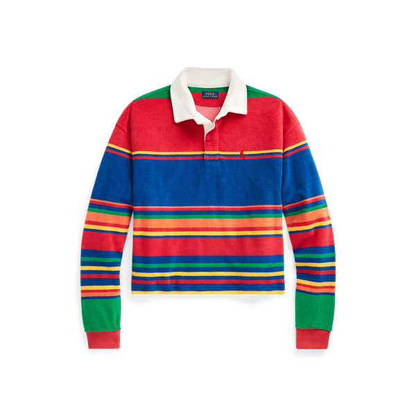 Striped Oversize Terry Rugby Shirt