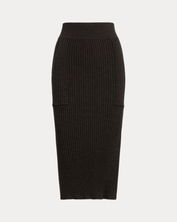 Slim Rib-Knit Merino Wool Skirt