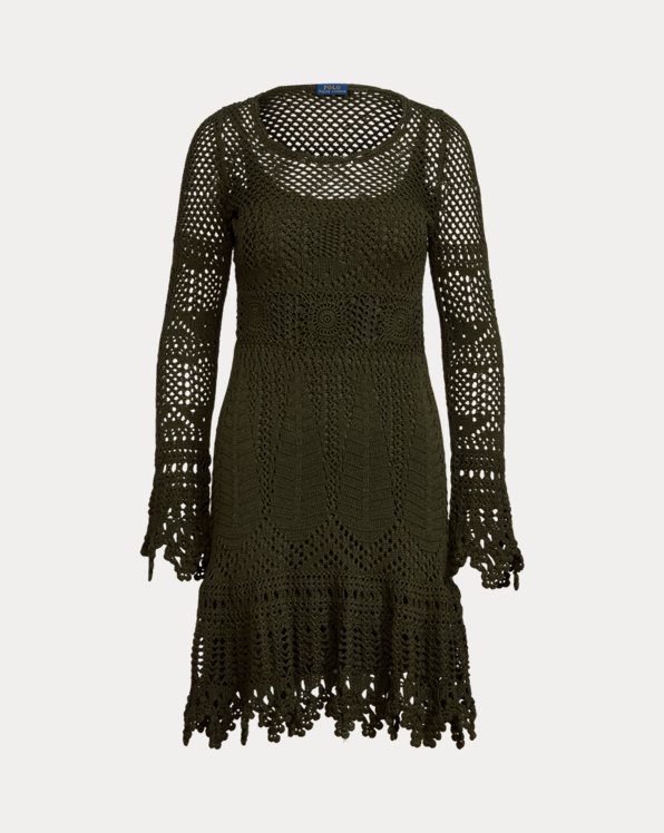 Pointelle-Knit Cotton Jumper Dress