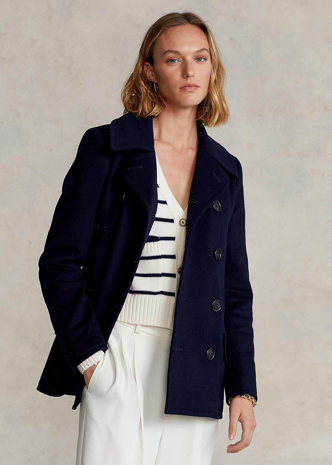 Wool-Cashmere-Blend Peacoat