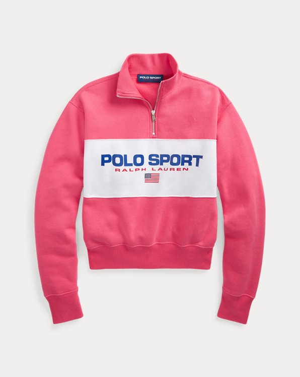 Polo Sport fleece trui met kwartrits 