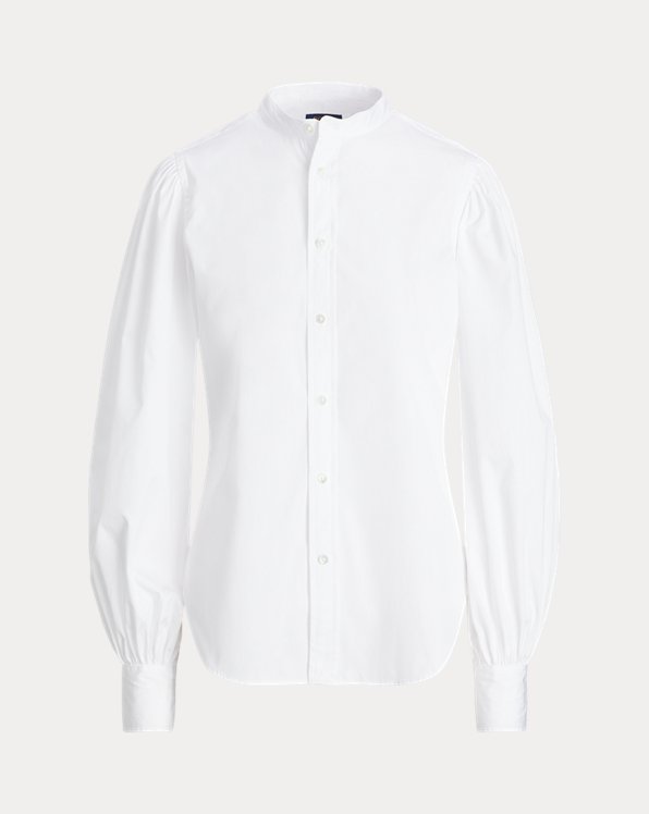 Poplin Blouson-Sleeve Shirt