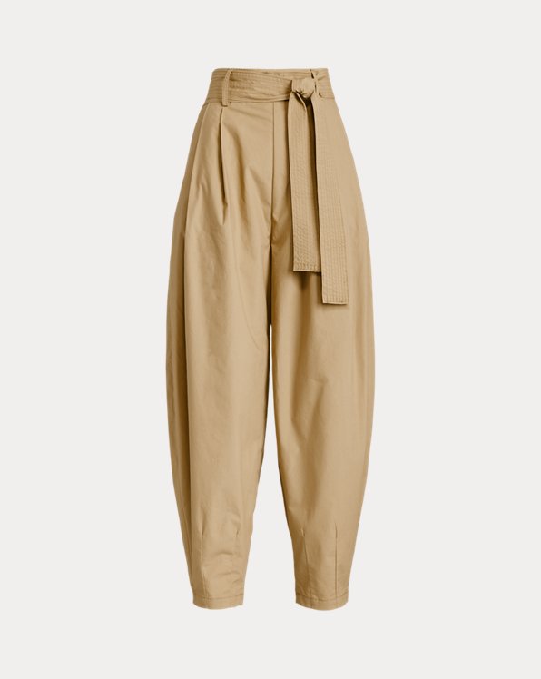 Oversize Belted Cotton Trouser