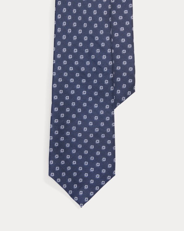 Square-Patterned Silk Tie