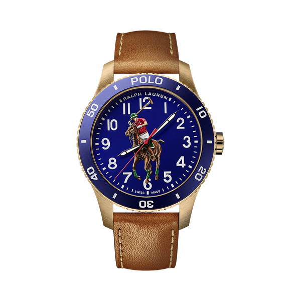 Montre Polo en bronze à cadran bleu