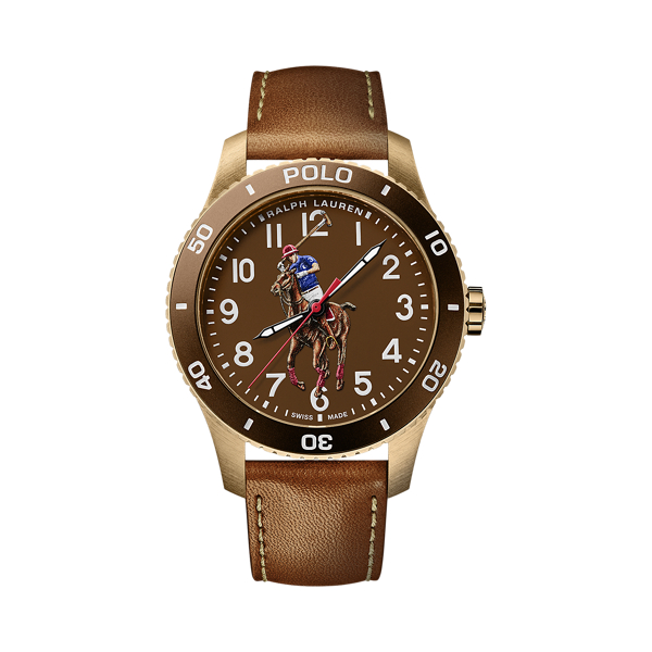 Montre Polo en bronze à cadran marron