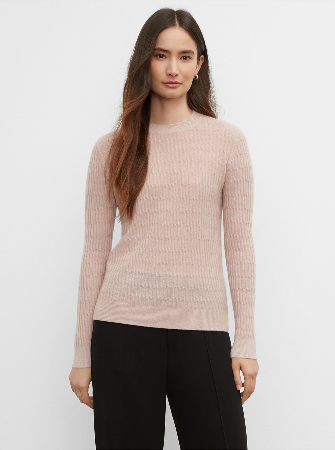 Clubmonaco Long Sleeve Stitch Cashmere Sweater