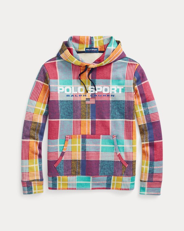 Polo Sport hoodie met madrasprint