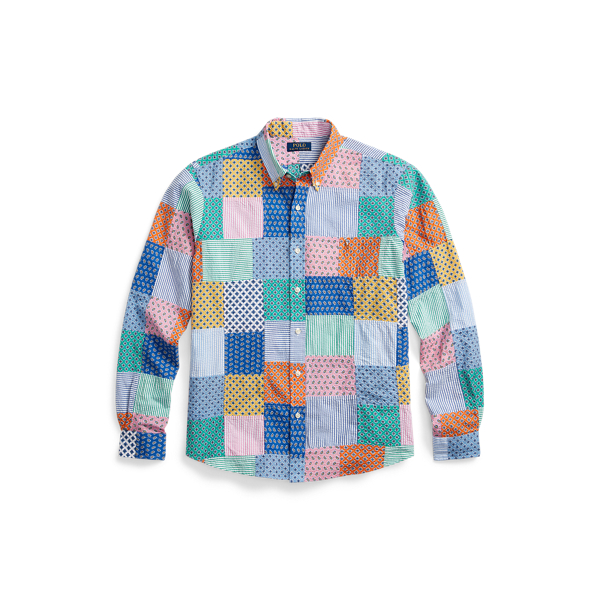 Classic Fit Patchwork Seersucker Shirt