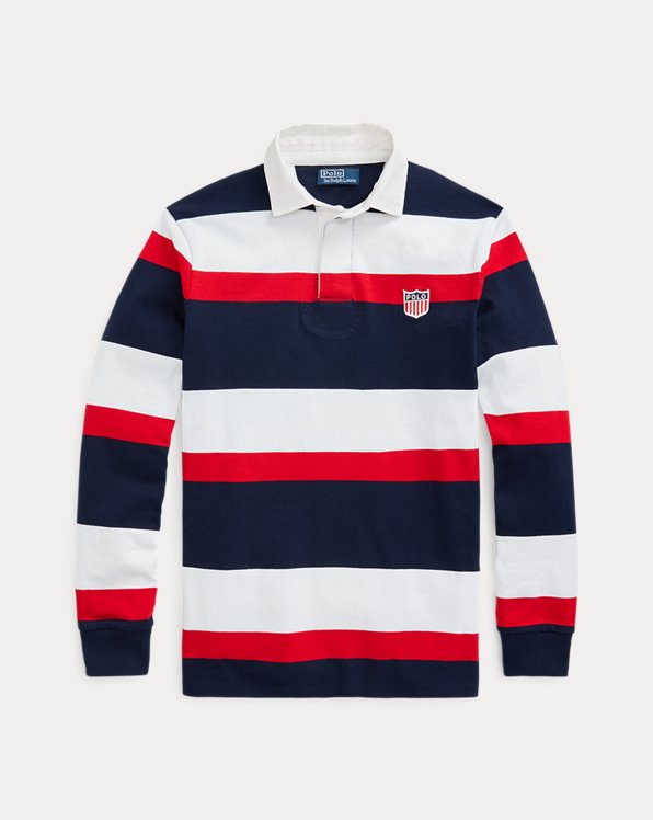 Red Rugby Shirts T Ralph Lauren, Red And Blue Rugby Top