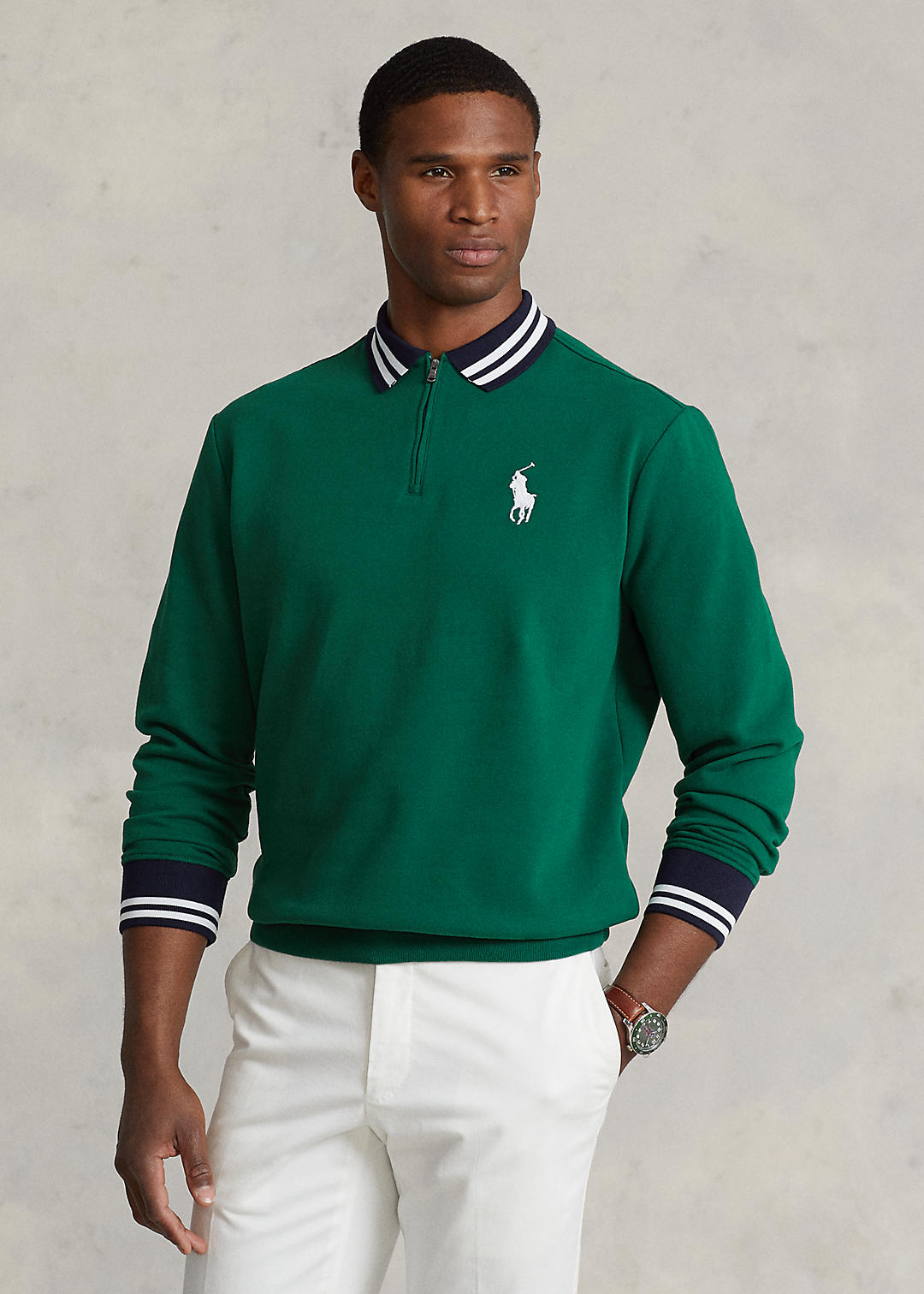 Wimbledon Polo-Collar Sweatshirt