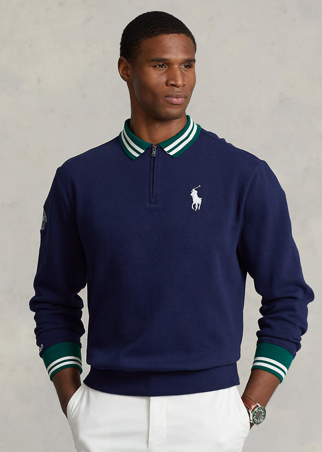 Wimbledon Polo-Collar Sweatshirt