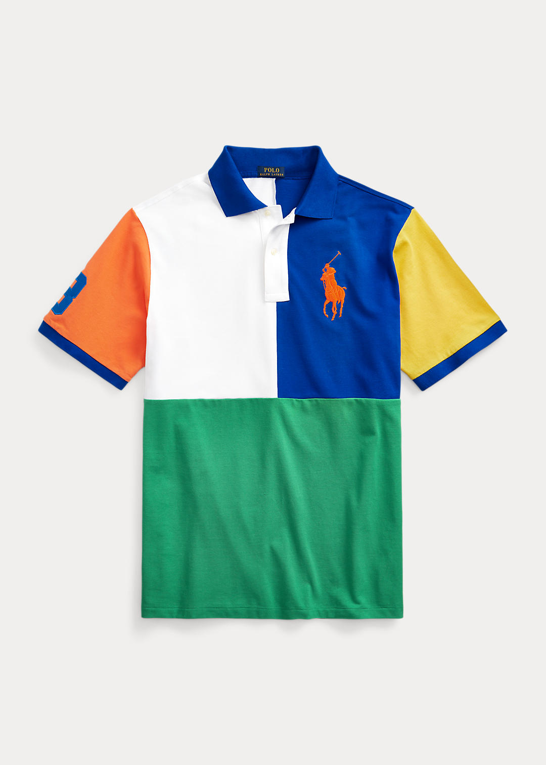 Big Pony Color-Blocked Mesh Polo Shirt