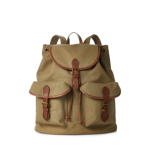 Heritage Leather-Trim Canvas Backpack