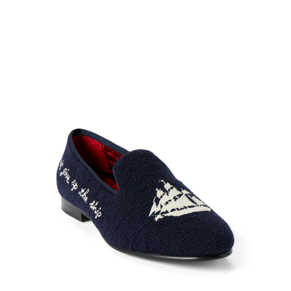 Paxton Nautical Needlepoint Slipper
