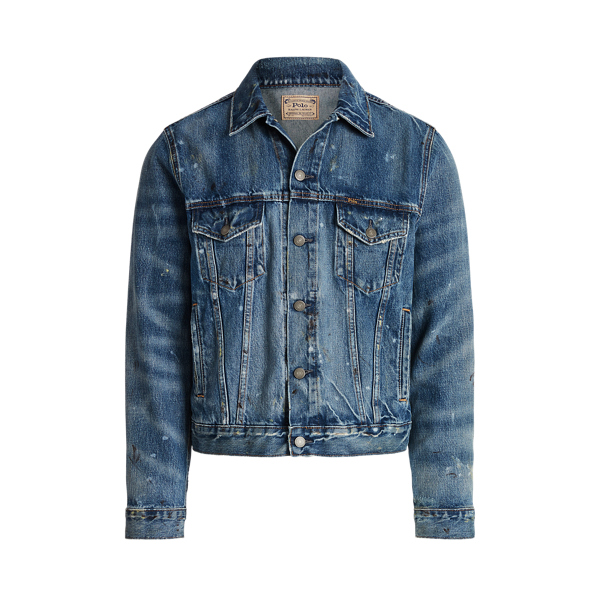 Ralph Lauren Uomo Abbigliamento Cappotti e giubbotti Giacche Giacche di jeans Giacca trucker in denim con schizzi 