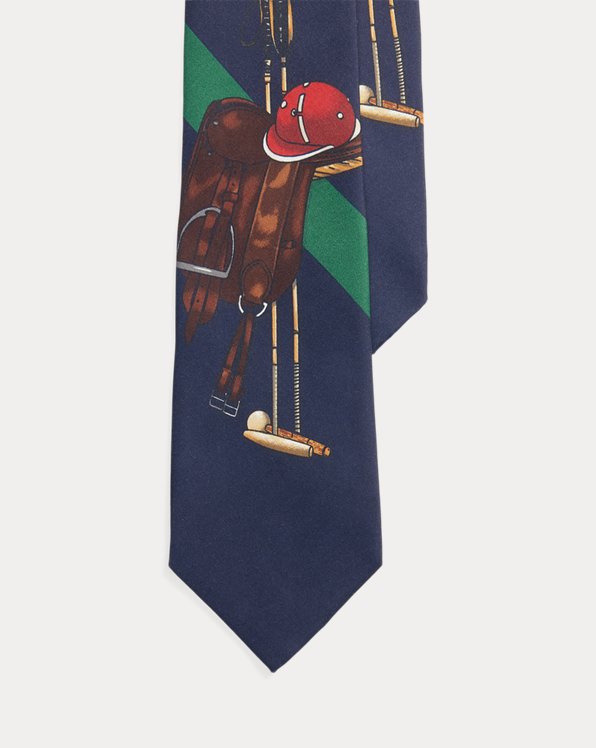 Cravate à motif polo en soie