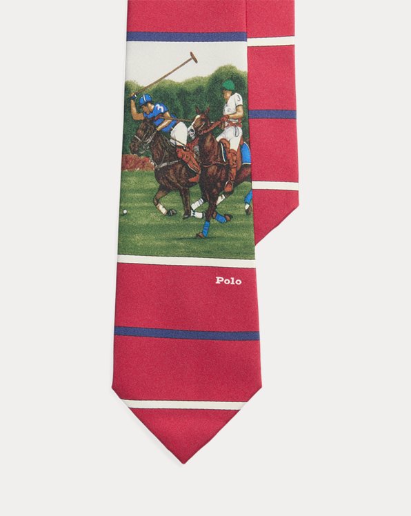 Zijden stropdas met Polo-print