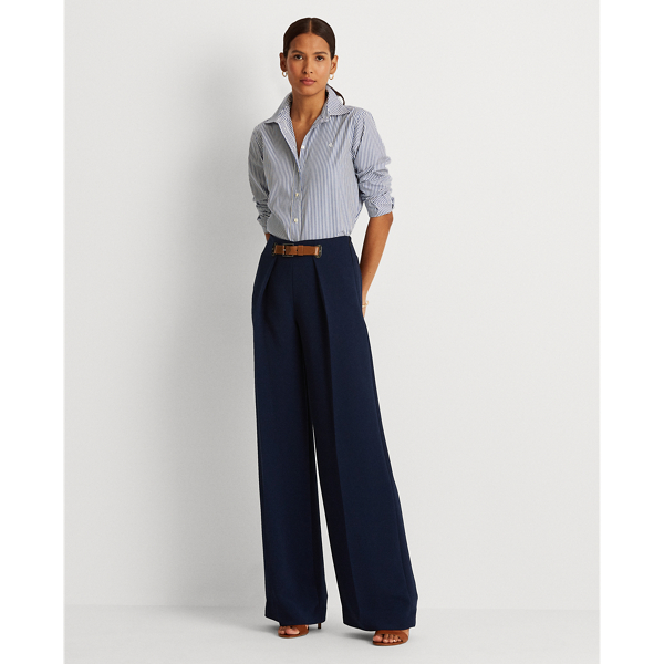 Lauren Crepe Belted Wide-Leg Pant 1