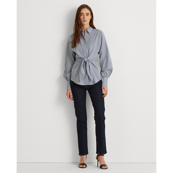Lauren Striped Tie-Front Broadcloth Shirt 3